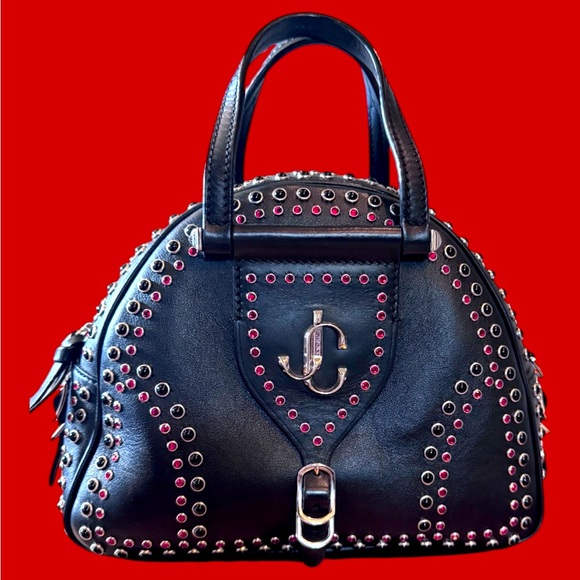 Jimmy Choo Handbags - 🔥 Stunning Jimmy Choo studded Varenne bowling bag
